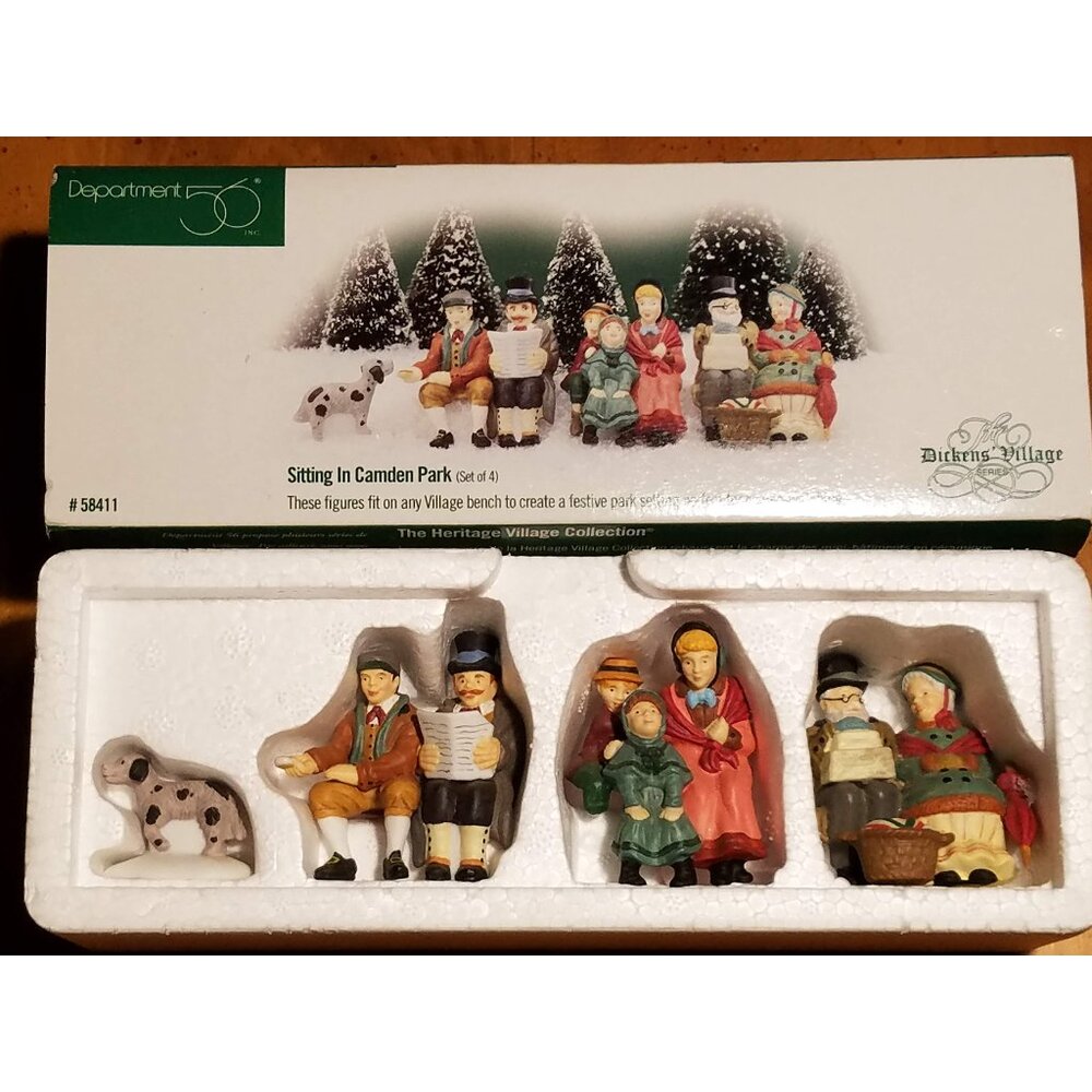 "Sitting In Camden Park" set of 4 #58411 Dicken's Village Series -Retired-
